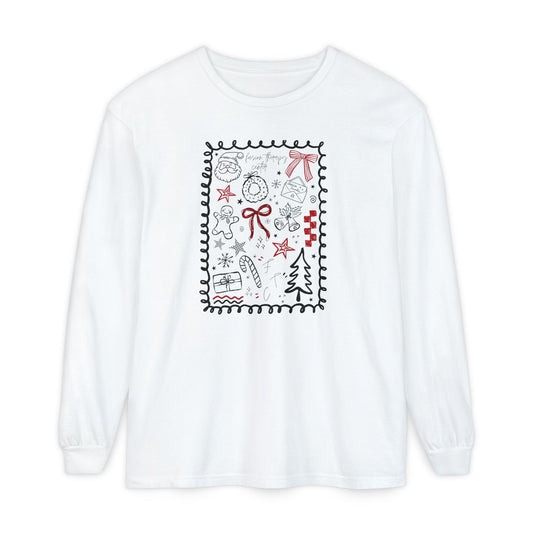 Classic Long Sleeve Tee | Holiday Doodles